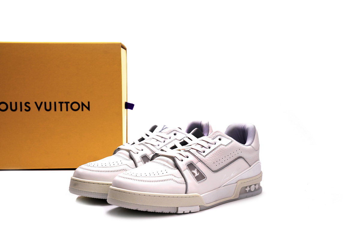 Zafa Wear Louis Vuitton Trainer White Litchi Pattern