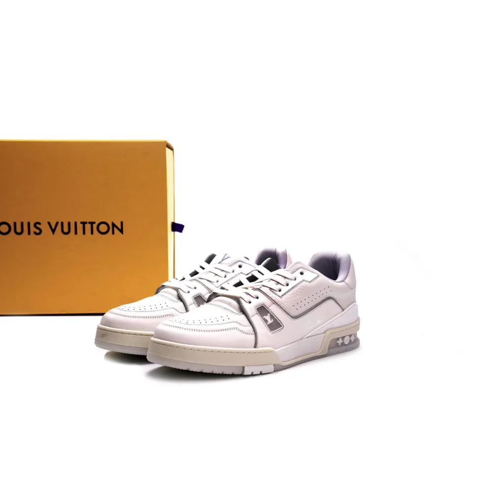 Louis Vuitton Trainer White Litchi Pattern