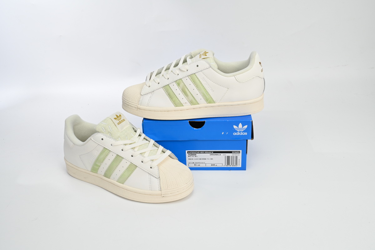 Pkgod adidas Superstar Shoes White Black Gold Beige Green