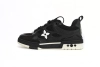    Louis Vuitton Leather lace up Fashionable Board Shoes Black