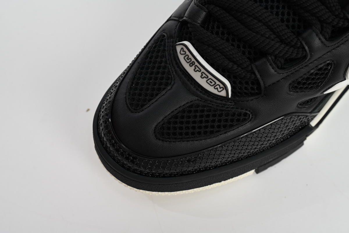 Louis Vuitton Leather lace up Fashionable Board Shoes Black