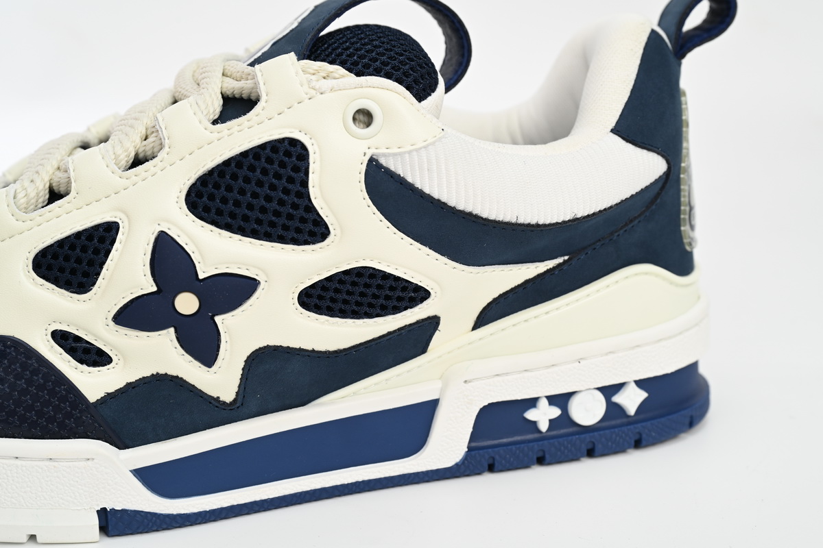 Louis Vuitton Leather lace up Fashionable Board Shoes Blue
