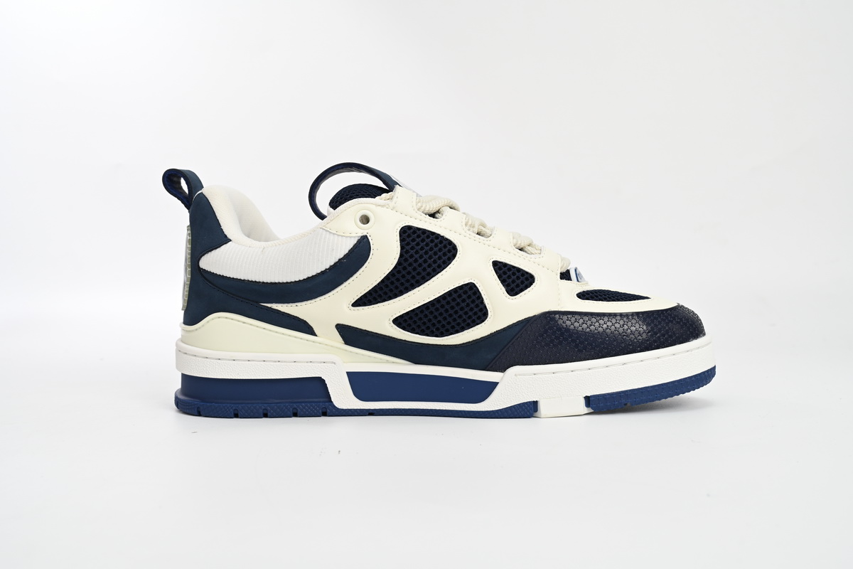 Louis Vuitton Leather lace up Fashionable Board Shoes Blue
