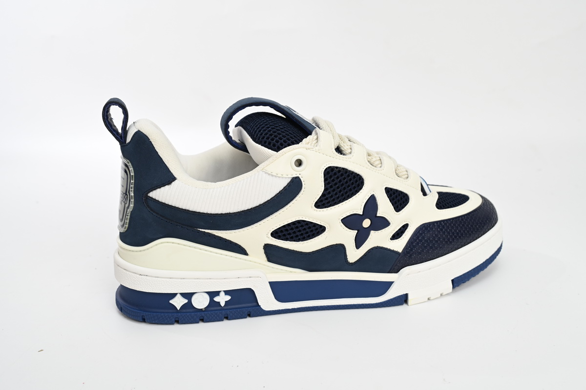 Louis Vuitton Leather lace up Fashionable Board Shoes Blue