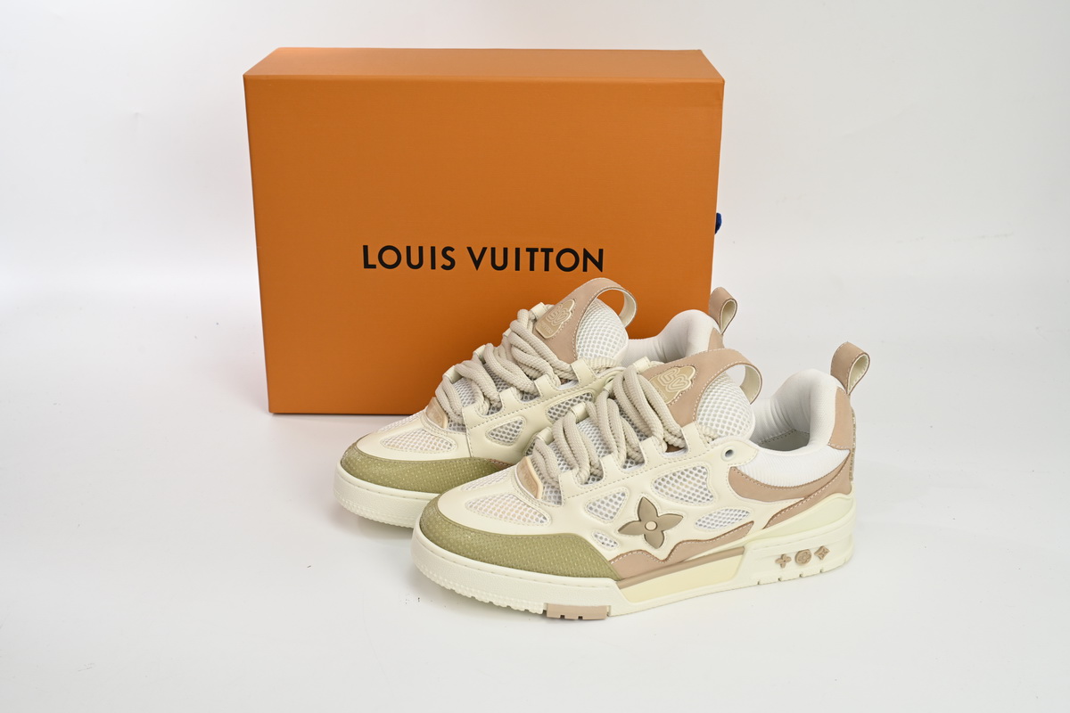 Zafa Wear Louis Vuitton Leather lace up Fashionable Board Shoes Grey