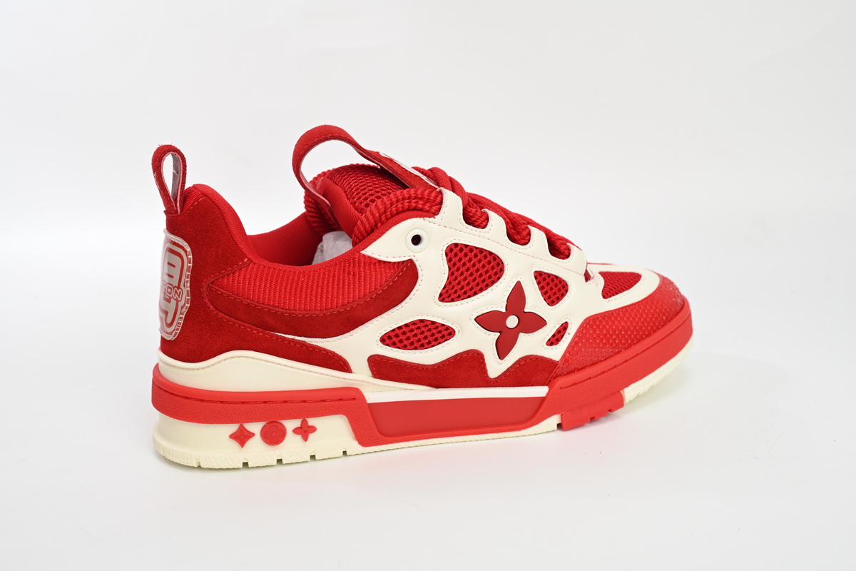 Zafa Wear Louis Vuitton Leather lace up Fashionable Board Shoes Red