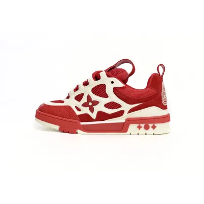 Louis Vuitton Leather lace up Fashionable Board Shoes Red 01