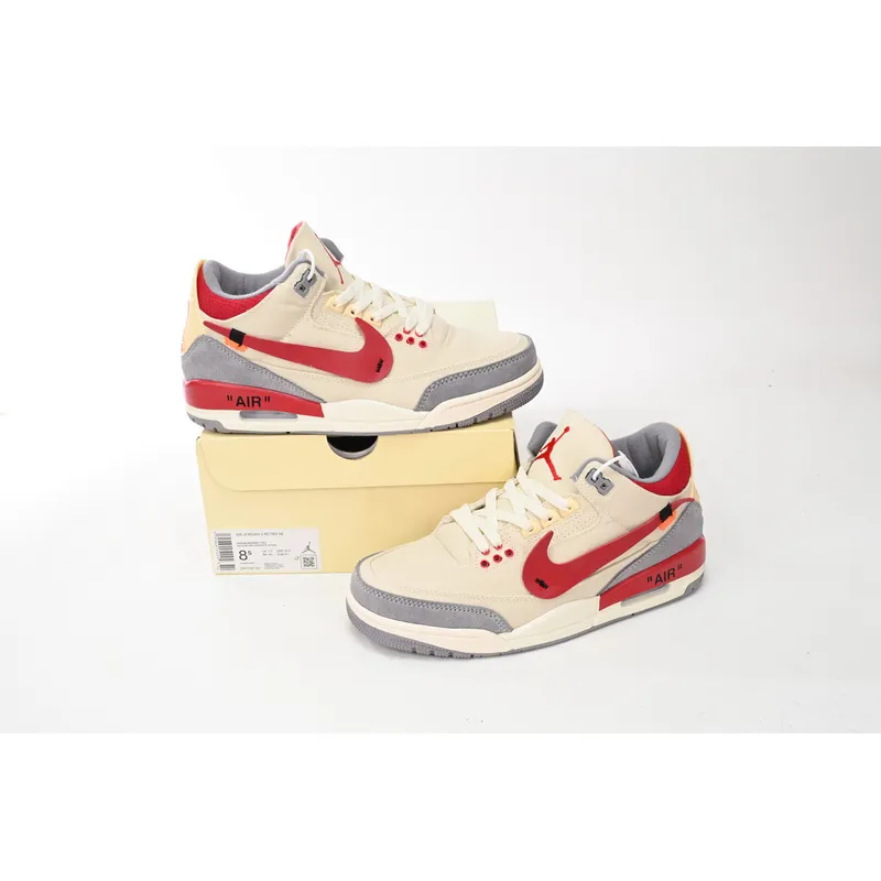  Pkgod Air OFF WHITHE X Air Jordan 3 Beige