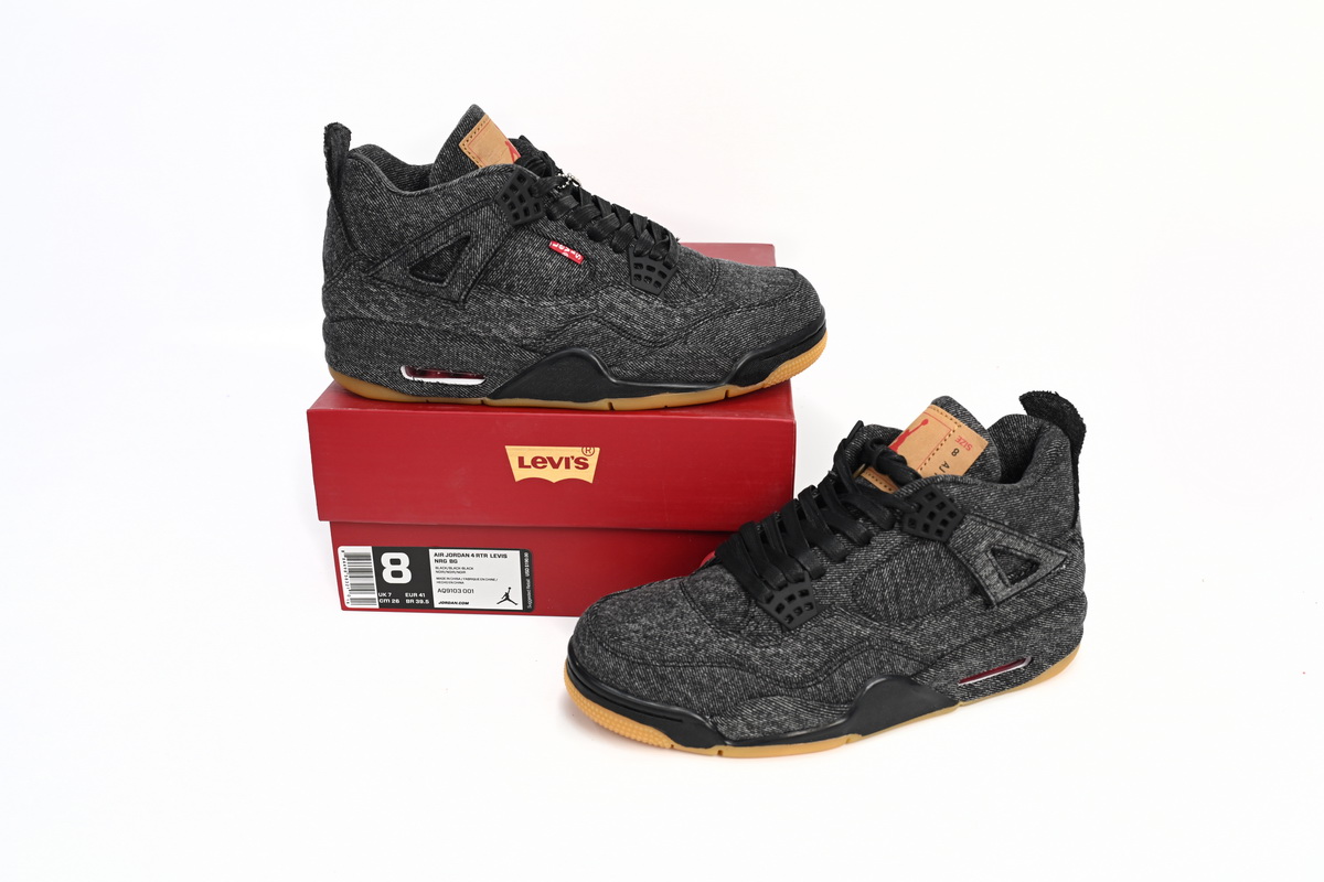 Pkgod Air Jordan 4 Retro Levi's Black  