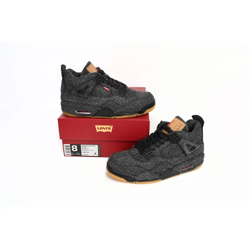 Pkgod Air Jordan 4 Retro Levi's Black  