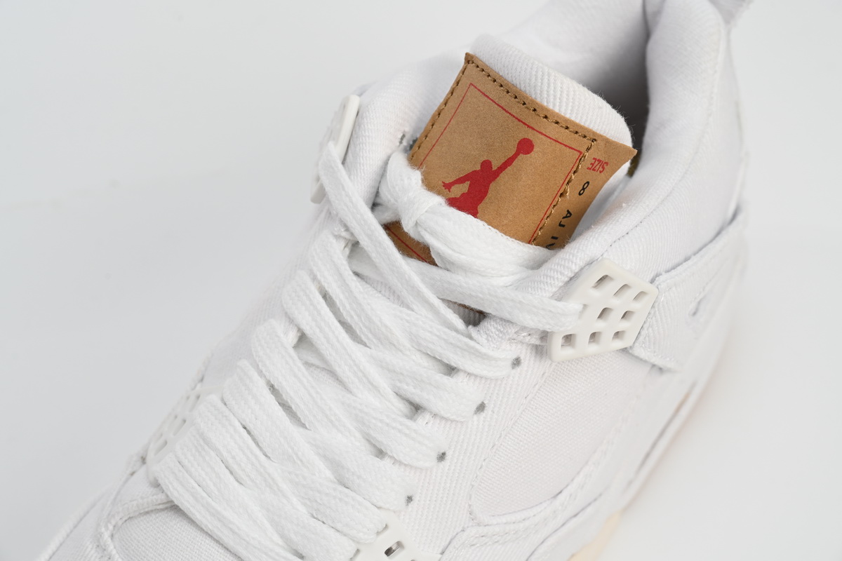  Pkgod Air Jordan 4 Retro Levi's White