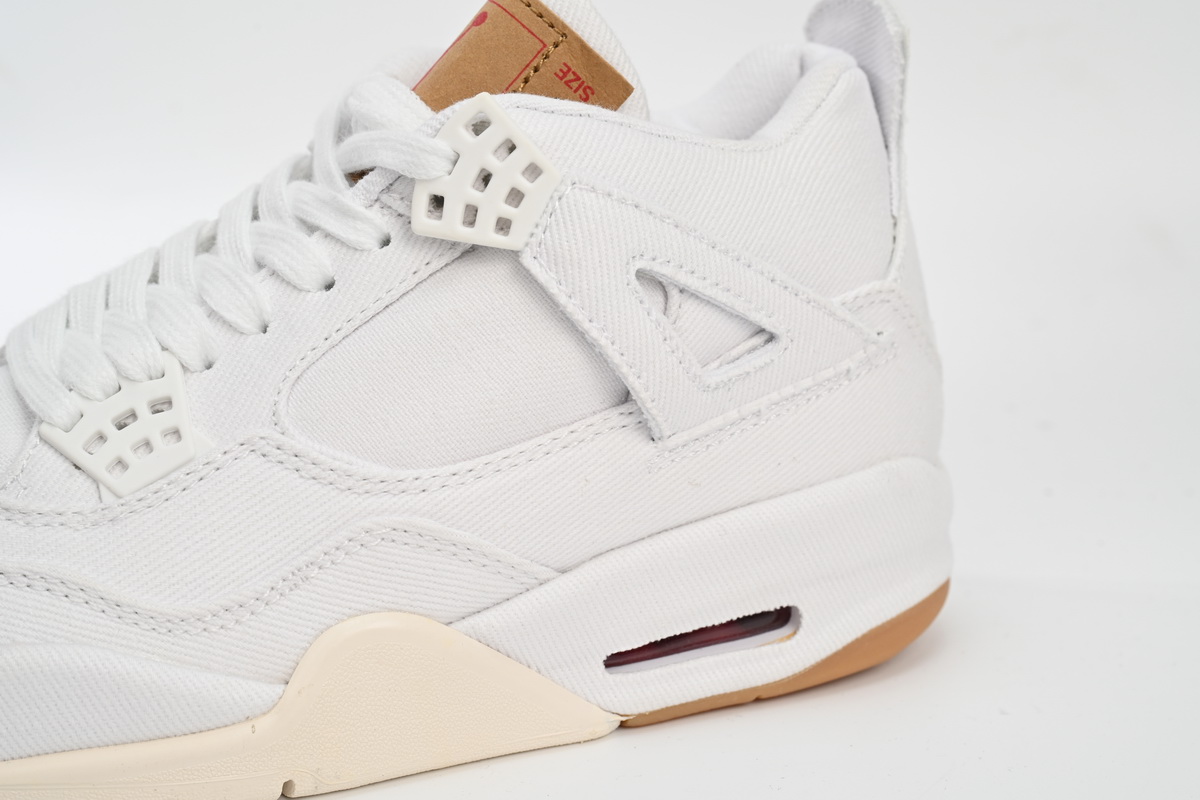  Pkgod Air Jordan 4 Retro Levi's White
