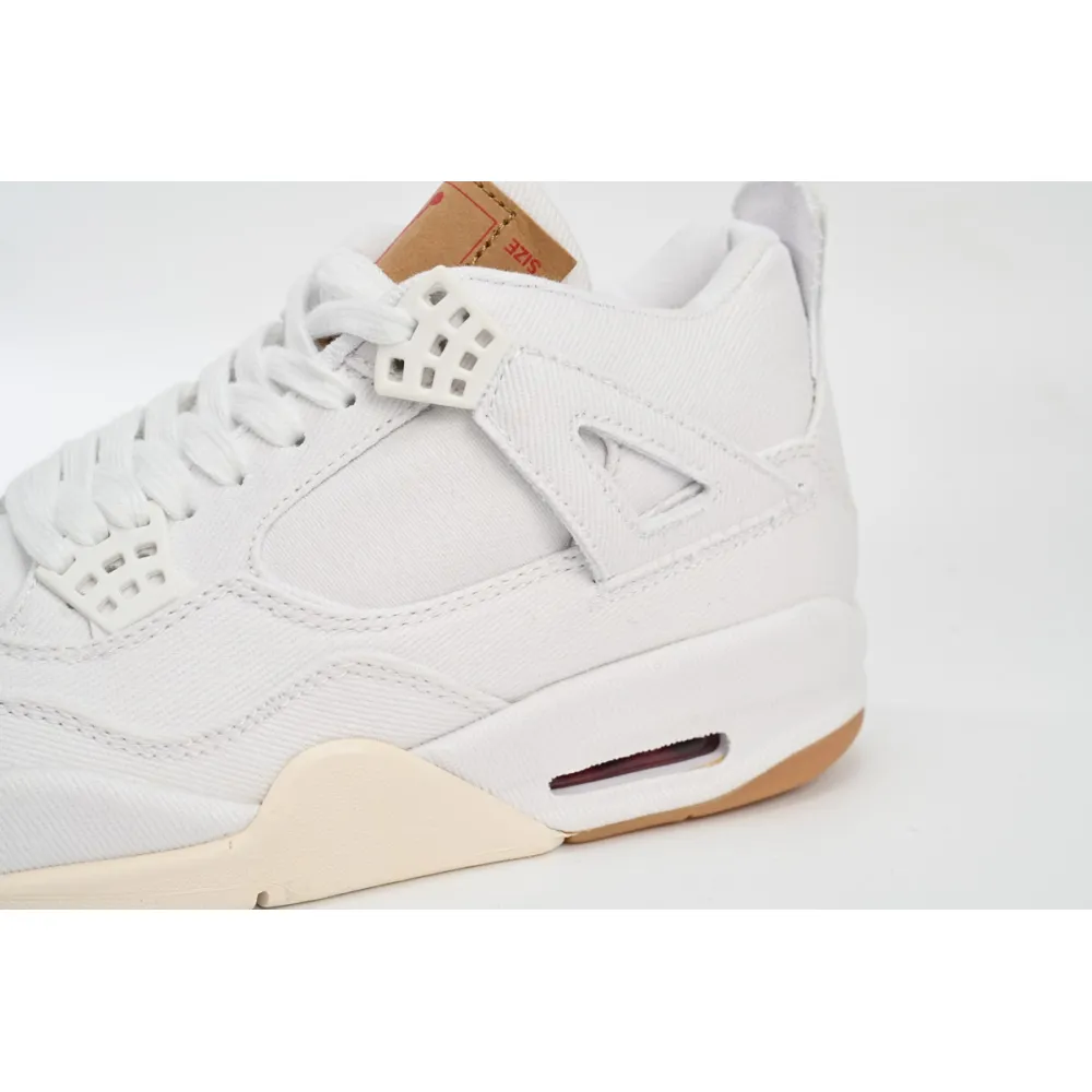  Pkgod Air Jordan 4 Retro Levi's White