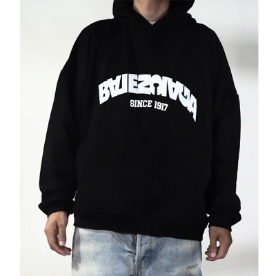      BACK FLIP ROUND HOODIE OVERSIZED IN BLACK/WHITE 761458TPVG11070     01
