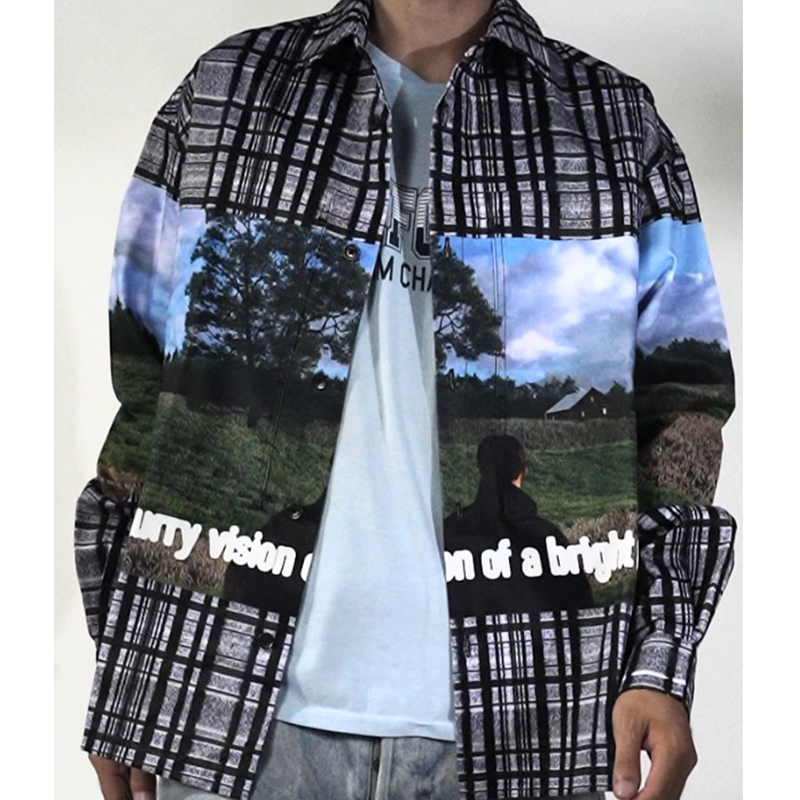      Printed Cotton Overshirt 1ABY24  