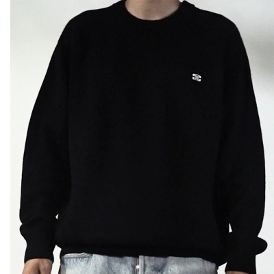     TRIOMPHE CREW NECK SWEATER IN WOOL AND CASHMERE BLACK / OFF WHITE 2AC85048T.38OW   01