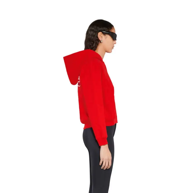  Top Quality WOMEN'S POLITICAL CAMPAIGN SHRUNK ZIP-UP HOODIE SMALL FIT IN RED 623451TKVI96040   