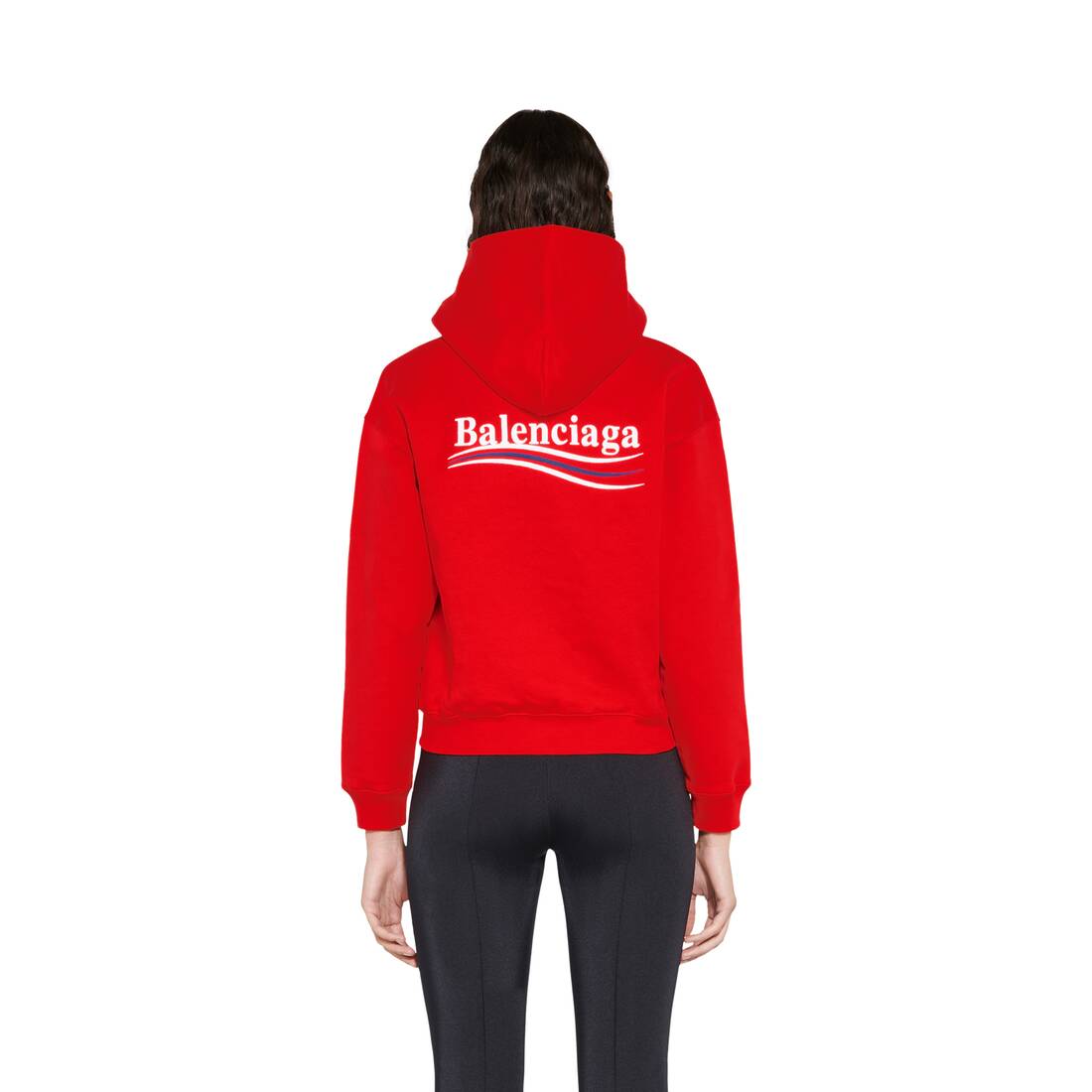      WOMEN'S POLITICAL CAMPAIGN SHRUNK ZIP-UP HOODIE SMALL FIT IN RED 623451TKVI96040   