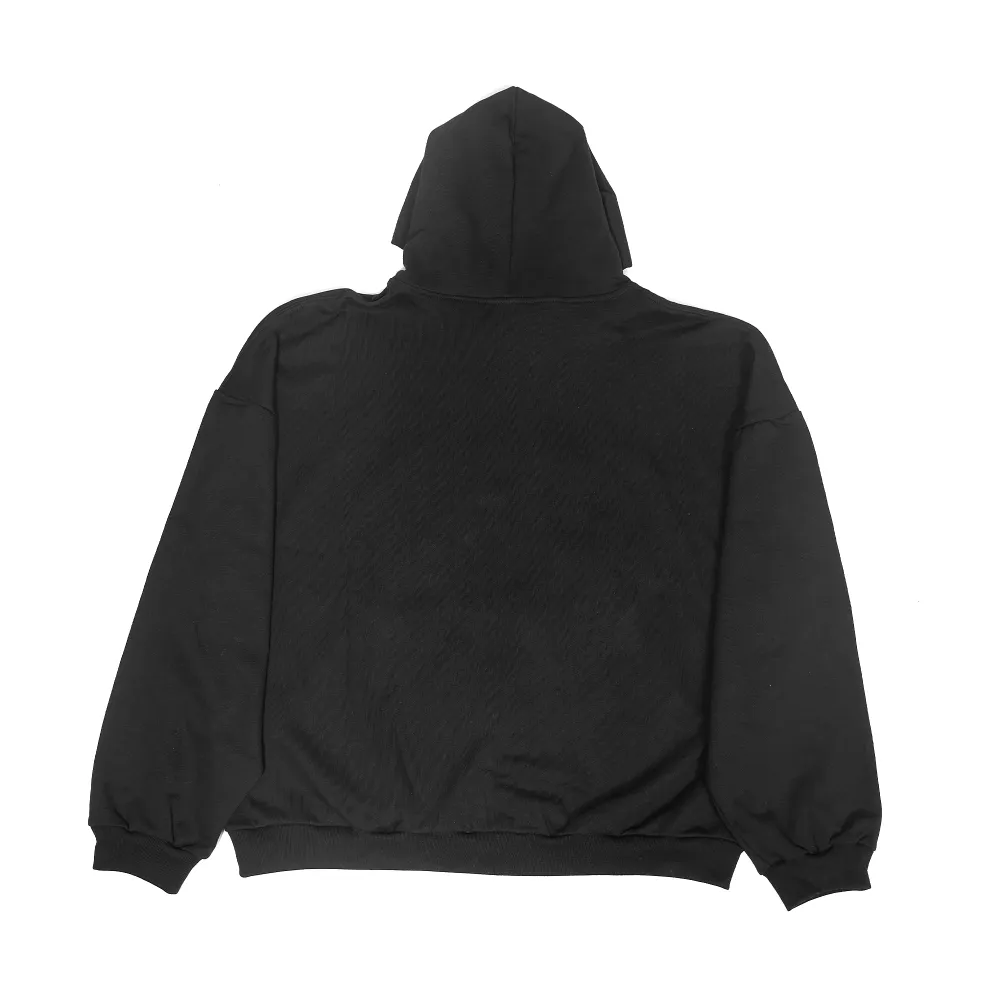  Top Quality BACK FLIP ROUND HOODIE OVERSIZED IN BLACK/WHITE 761458TPVG11070   