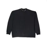 Top Quality Balenciaga Pierced Round Sweatshirt Oversized in Black Faded 762718TPVD91055 