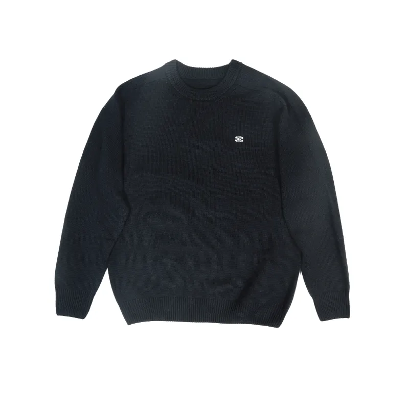 Top Quality TRIOMPHE CREW NECK SWEATER IN WOOL AND CASHMERE BLACK / OFF WHITE 2AC85048T.38OW  