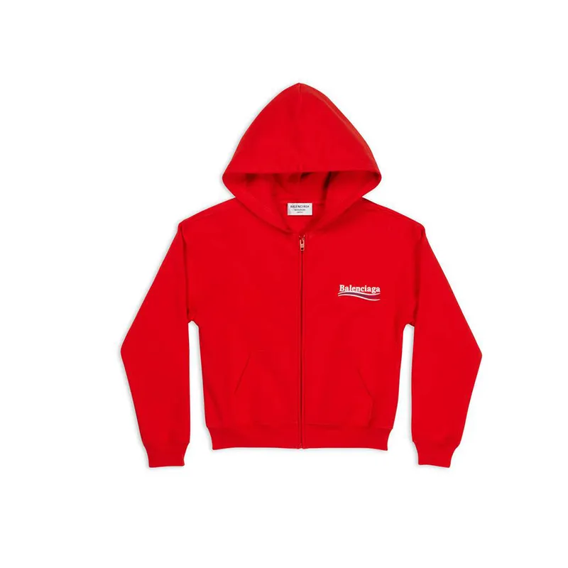  Top Quality WOMEN'S POLITICAL CAMPAIGN SHRUNK ZIP-UP HOODIE SMALL FIT IN RED 623451TKVI96040   