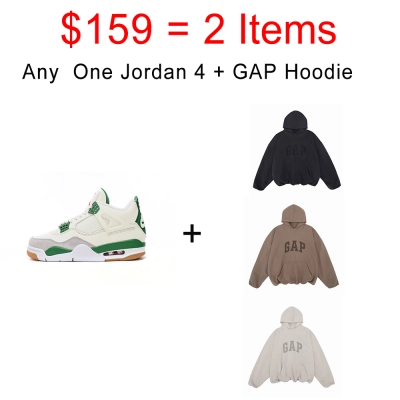 {Hot Sale Combination}Top Quality Pkgod  Air Jordan 4s & Gap Hoodie - 2 items  01