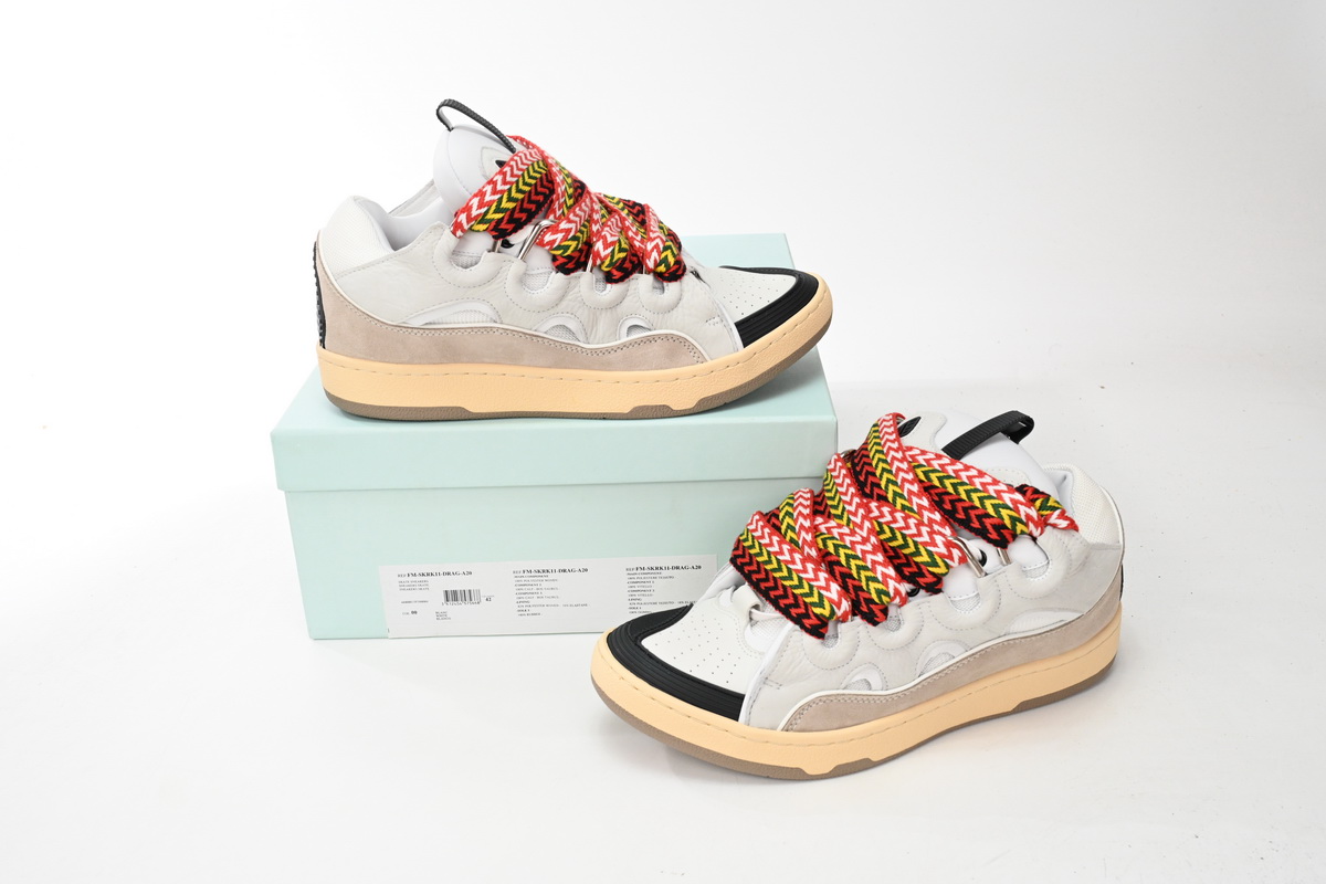  Lanvin Leather Curb White Black Gum