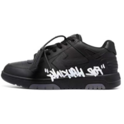 Pkgod OFF-WHITE OOO Low Tops "For Walking" Black White 01