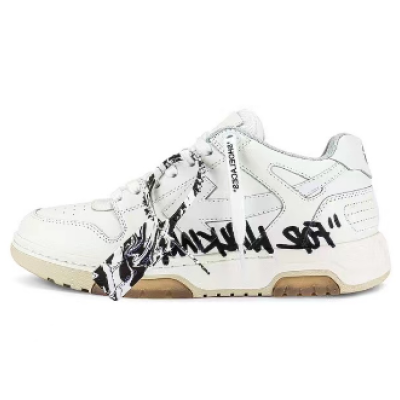 Pkgod OFF-WHITE Out Of Office OOO Low Tops For Walking White Black 01