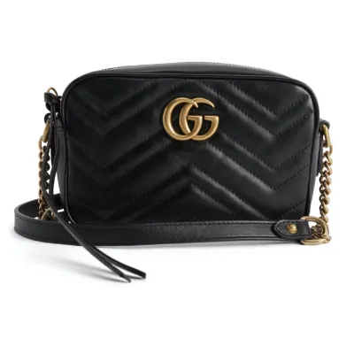 Zafa Wear Gucci GG Marmont Camera Bag Matelasse Mini Black 01