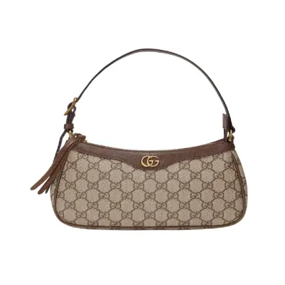 Zafa Wear Gucci Ophidia Handbag Small GG Supreme Beige/Ebony 01