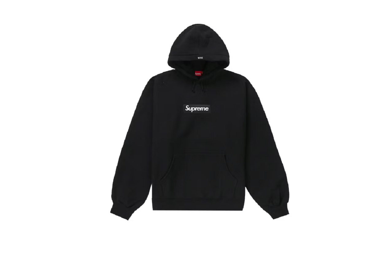 Top Quality Supr Box Logo Hooded Sweatshirt Black