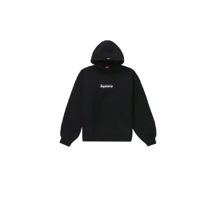 Top Quality Supreme Box Logo Hooded Sweatshirt Black 01