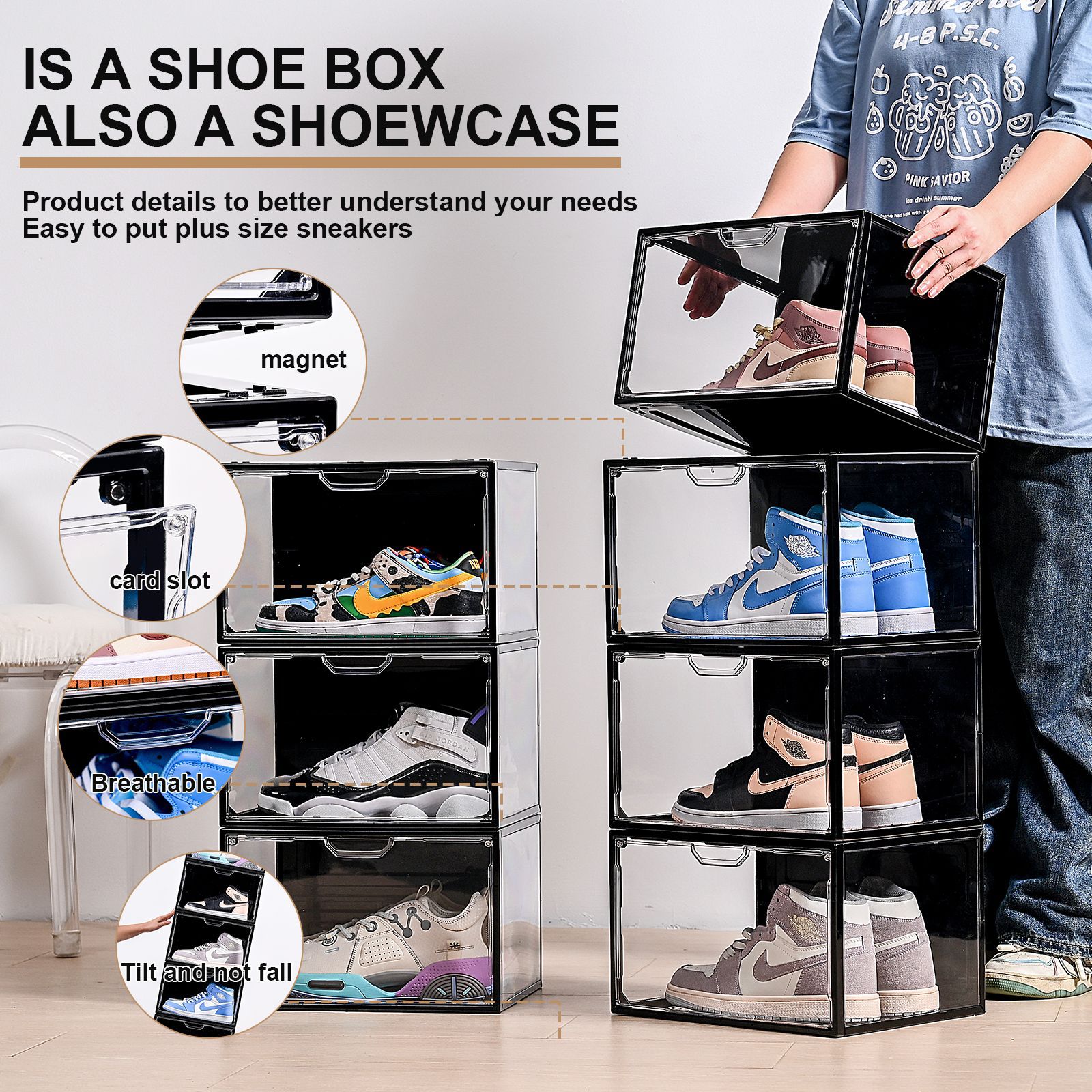 Shoecase _ Acrylic Plastic Shoe Boxes (1Pcs)  