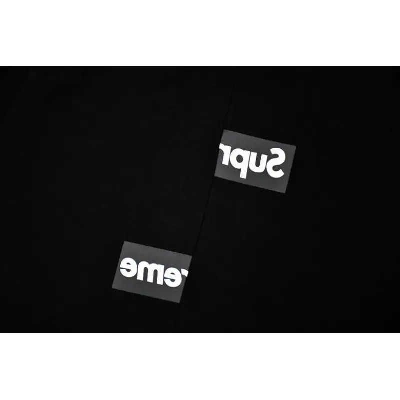 Top Quality Supr Box Logo Hooded Sweatshirt Black 2dtS211 