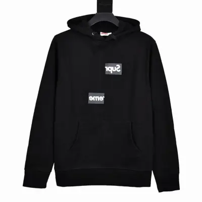 Zafa Wear Supreme Box Logo Hooded Sweatshirt Black 2dtS211  01