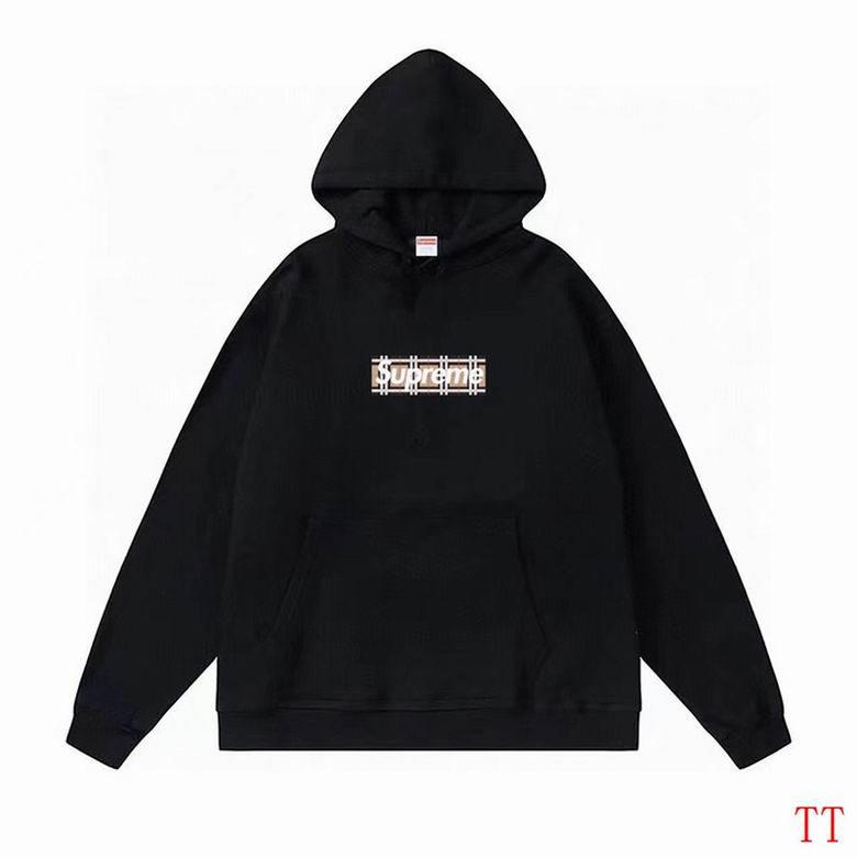 Top Quality Supr Box Logo Hooded Sweatshirt Black ttl01