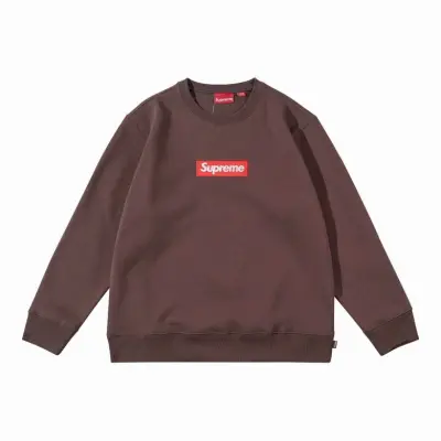 Top Quality Supreme Box Logo  Sweatshirt Brown 2d325 01
