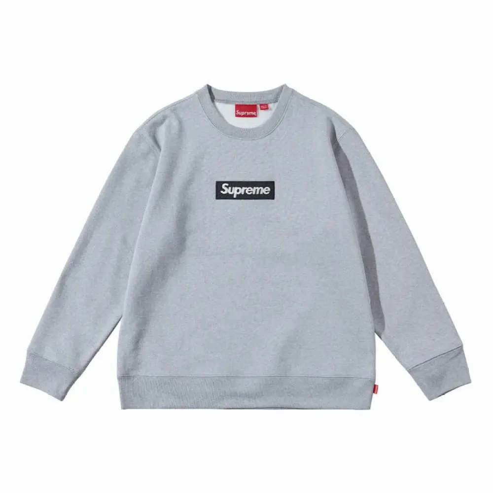 Top Quality Supreme Box Logo  Sweatshirt Grey 2d325