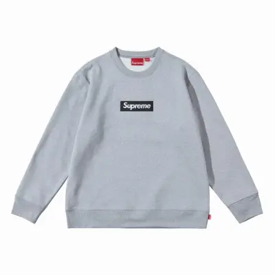 Top Quality Supreme Box Logo  Sweatshirt Grey 2d325 01