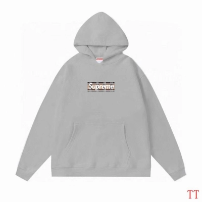 Top Quality Supr Box Logo Hooded Sweatshirt Grey ttl01 01