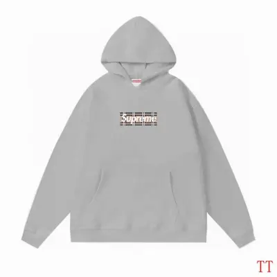 Top Quality Supreme Box Logo Hooded Sweatshirt Grey ttl01 01