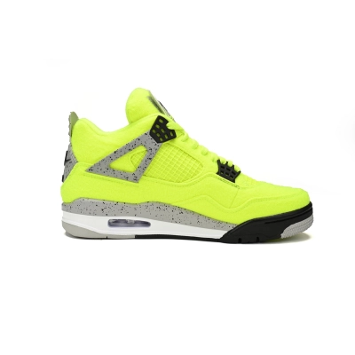 Pkgod Tagz x Air jordan 4 Plush Fluorescent Yellow 02