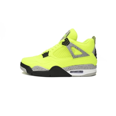 Pkgod Tagz x Air jordan 4 Plush Fluorescent Yellow 01
