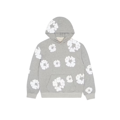 【Hot Sale】Top Quality Denim Tears The Cotton Wreath Sweat Suit Grey  01