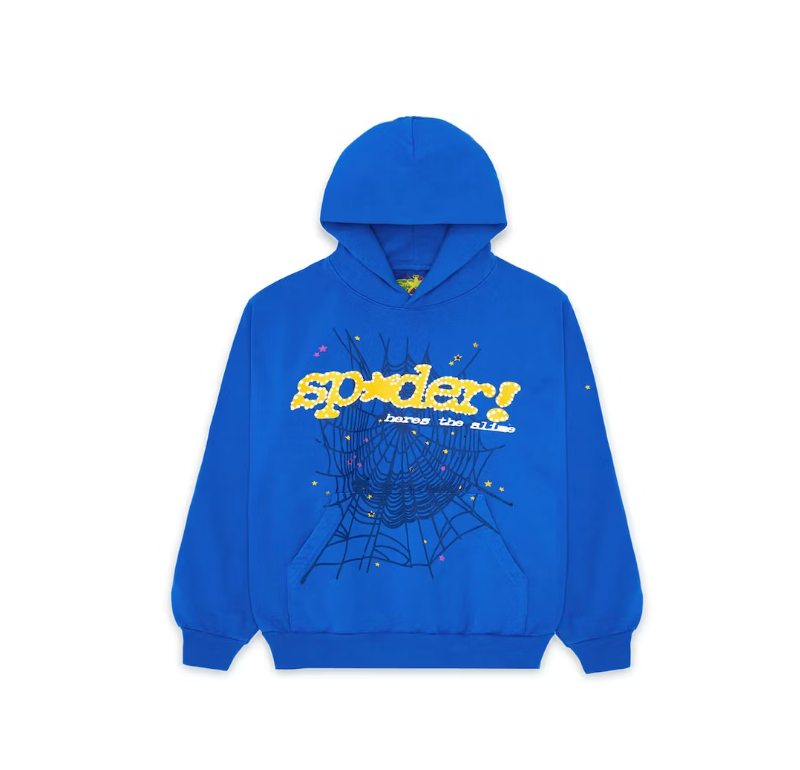 Top Quality Sp5der PNK Hoodie Blue 