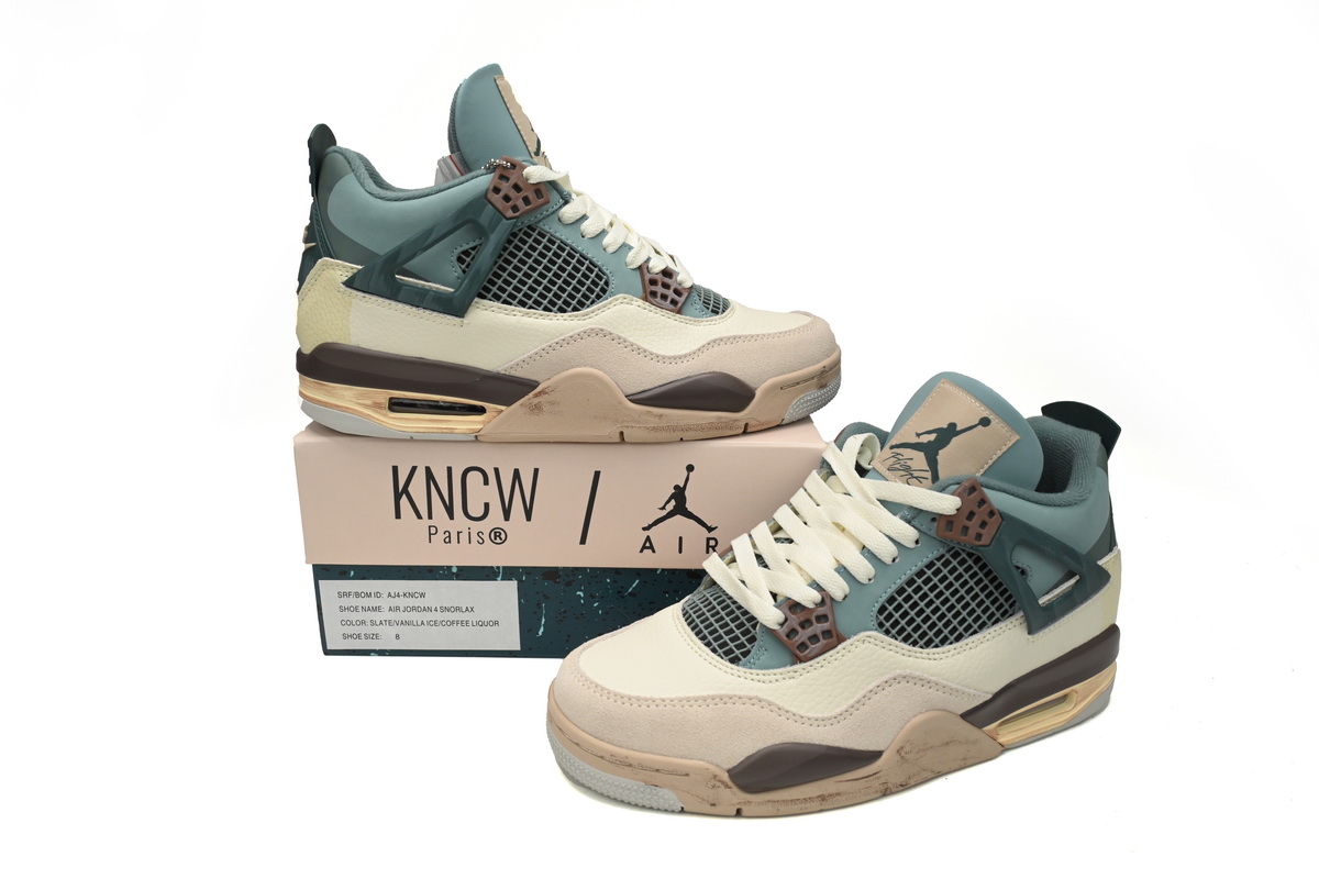   Pkgod KNCW KNCW x Air Jordan 4 Retro Blue Grey Brown