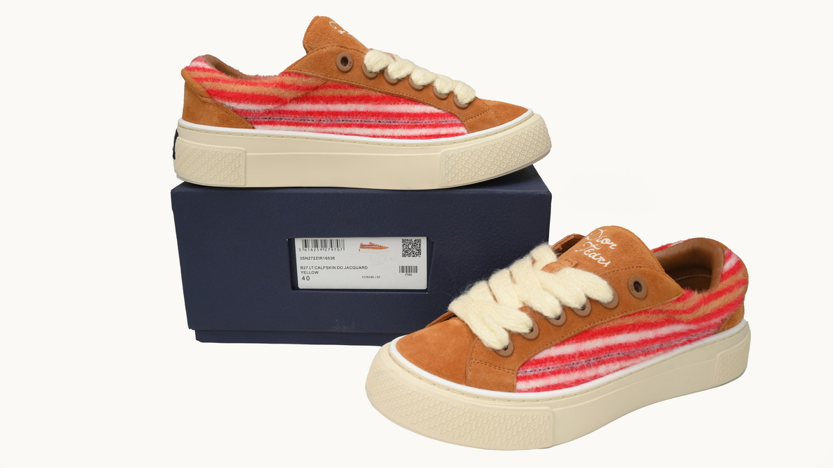 Dior X Denim Tears B33 Sneakers Release Brown Red Stripes