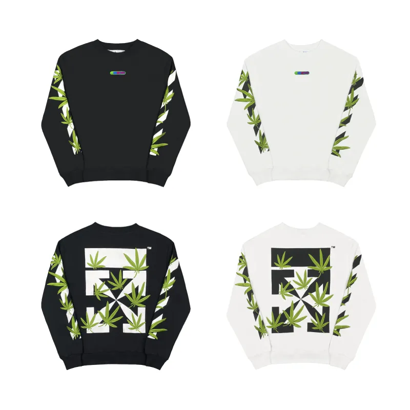Top Quality OFF WHITE Hoodie Green Leaf